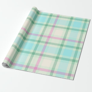 Tartan Plaid pastel wrapping paper 