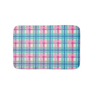 Tartan, plaid pattern bath mat