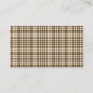 Tartan Plaid Pattern Brown & Beige No. 70 Business Card