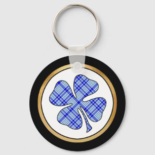 Tartan Plaid Pattern Collection - Blue 08 Key Ring