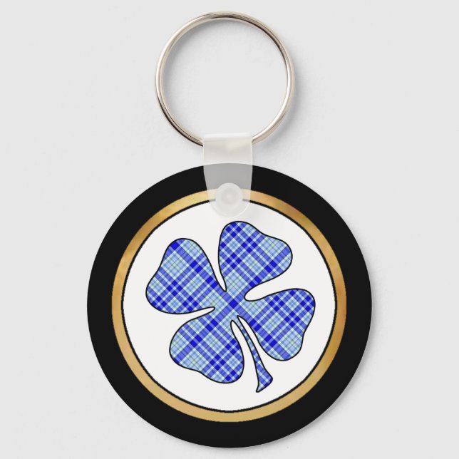 Tartan Plaid Pattern Collection - Blue 08 Key Ring (Front)