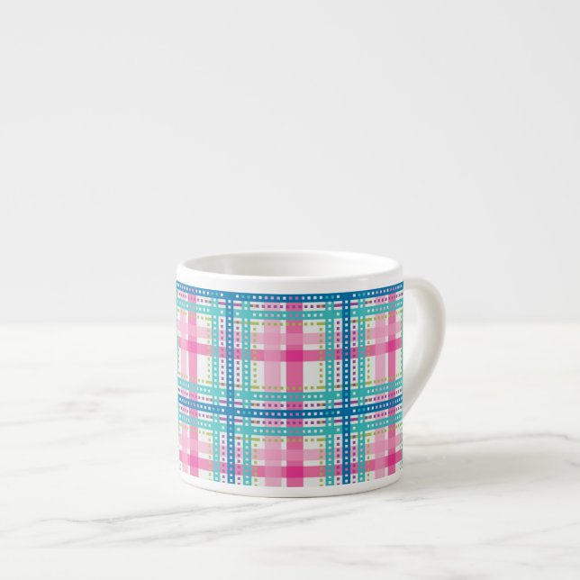 Tartan, plaid pattern espresso cup (Front Right)