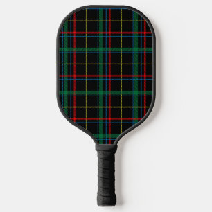 Tartan plaid pattern, green and red, pickleball paddle