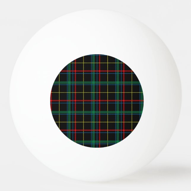 Tartan plaid pattern, green and red, ping pong ball (Front)