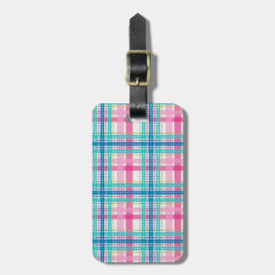 Tartan, plaid pattern luggage tag
