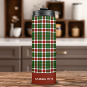 Tartan Plaid Pattern Red and Green colors Thermal Tumbler