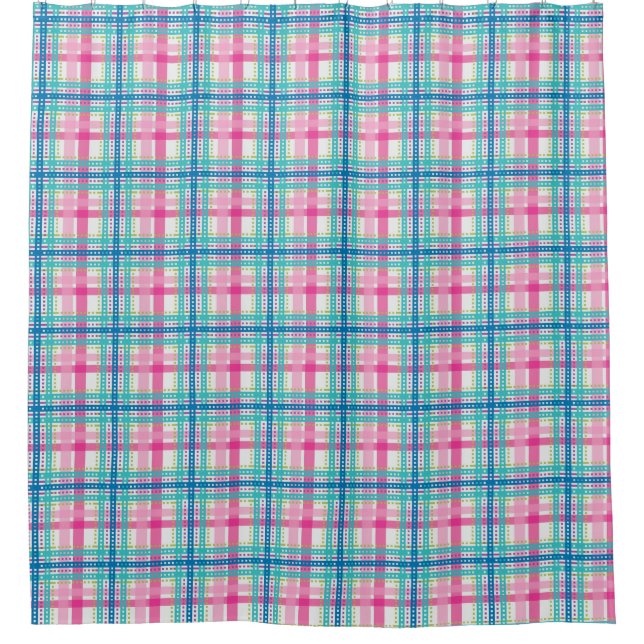 Tartan, plaid pattern shower curtain (Front)