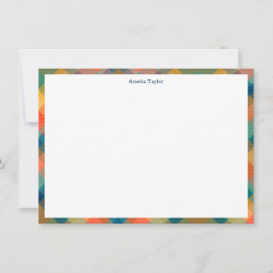 Tartan Plaid Personalised Stationery Name Holiday Thank You Card