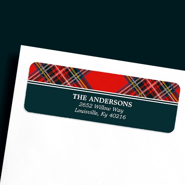 Tartan Plaid Red Christmas Address (Creator Uploaded)