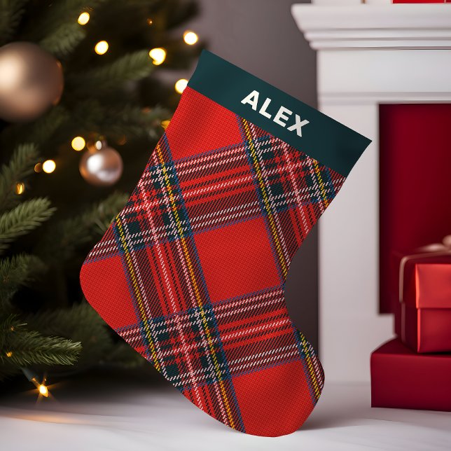 Tartan Plaid Red Christmas Small Christmas Stocking (Creator Uploaded)