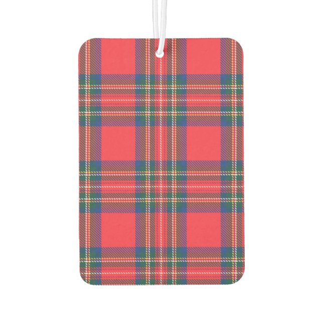 Tartan Plaid Red Classic Festive Christmas Holiday Car Air Freshener (Back)