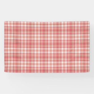 Tartan Plaid Red, Orange & White No. 64 Banner
