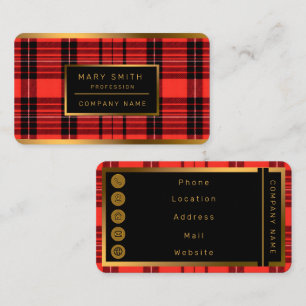Tartan Plaid Red Traditional Modern Collection Business Card