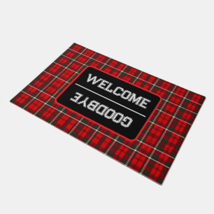 Tartan Plaid Red Traditional Popular Collection Doormat