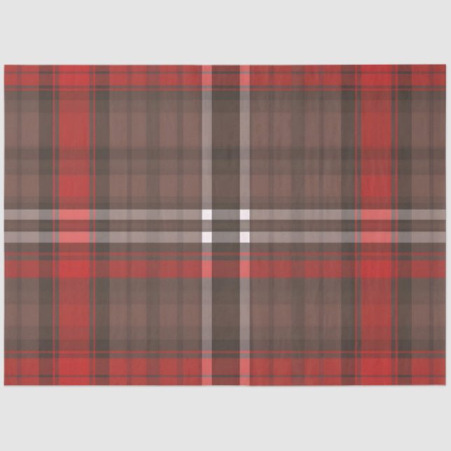 Tartan Plaid Red Traditional Trendy Collection Tissue Paper (Front)