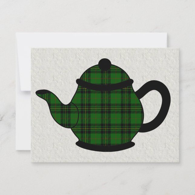 Tartan Plaid Teapot Bridal Shower Invitation (Front)