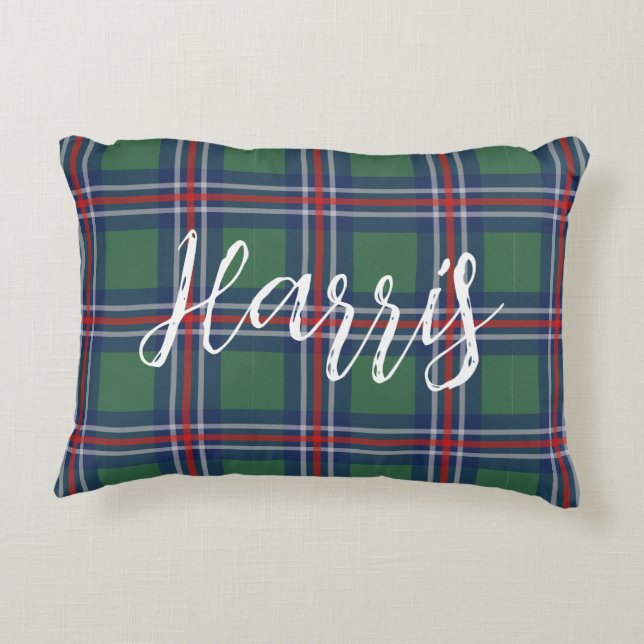 Tartan plaided pattern personalized cotton decorative cushion (Back)