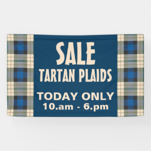 Tartan plaids pattern - traditional blue beige banner