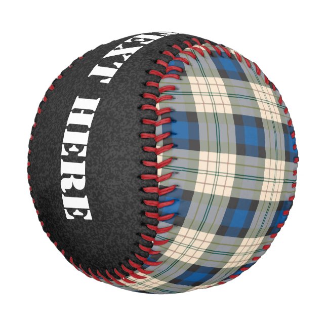 Tartan plaids pattern - traditional blue beige baseball (Angled)