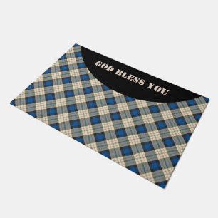 Tartan plaids pattern - traditional blue beige doormat