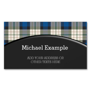 Tartan plaids pattern - traditional blue beige magnetic business card