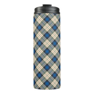Tartan plaids pattern - traditional blue beige thermal tumbler