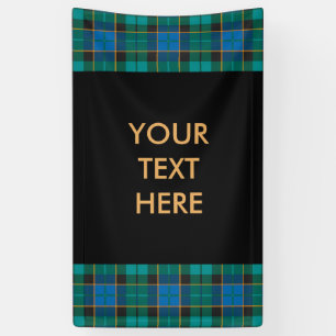 Tartan plaids pattern - traditional blue green banner