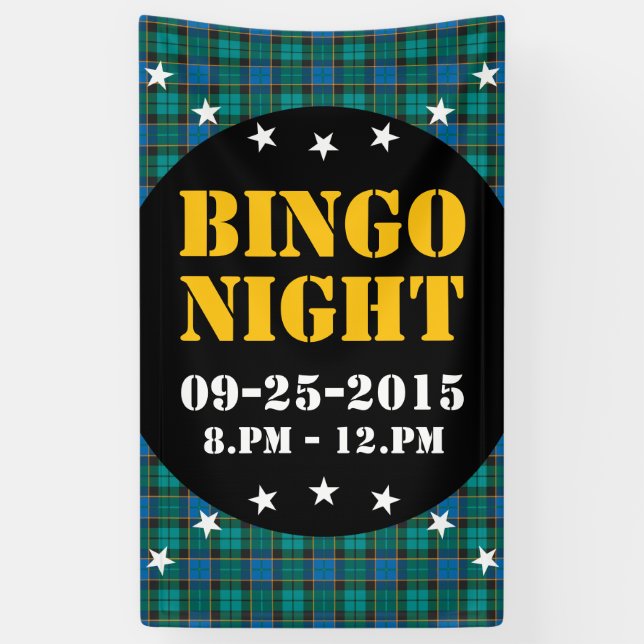 Tartan plaids pattern - traditional blue green banner (Vertical)