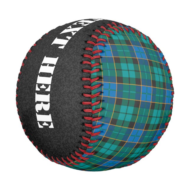Tartan plaids pattern - traditional blue green baseball (Angled)