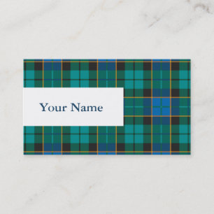 Tartan plaids pattern - traditional blue green business card