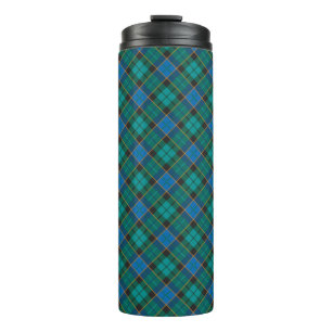 Tartan plaids pattern - traditional blue green thermal tumbler