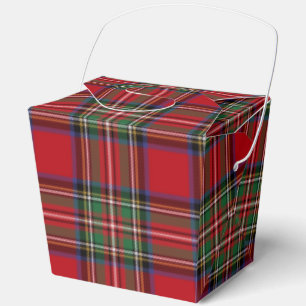 Tartan Red Green Check Stewart Plaid Favour Box