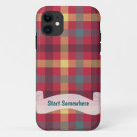 Tartan red-yellow iPhone Case