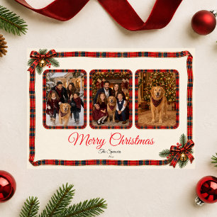 Tartan Ribbon Merry Christmas Holiday Card