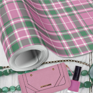 Tartan - Rose Pink-Emerald Green-Ivory Wrapping Paper