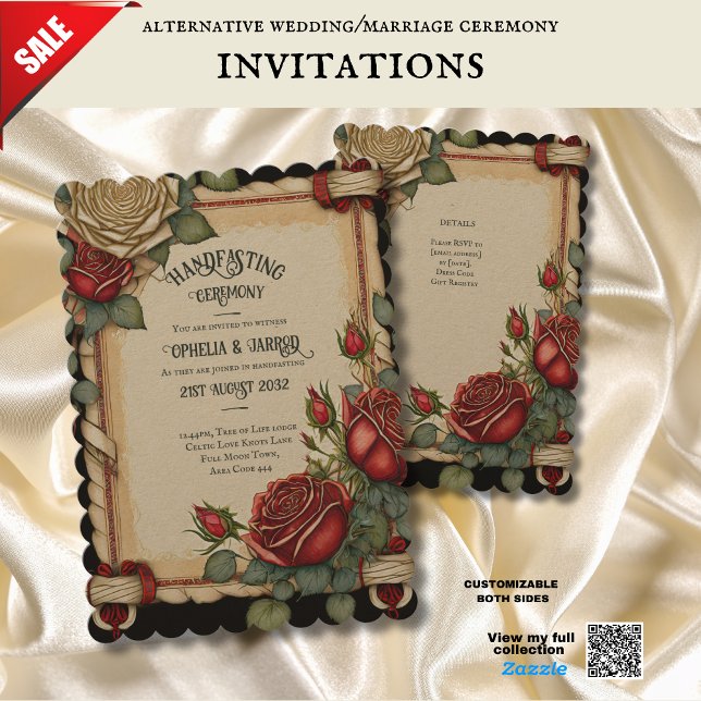 TARTAN ROSES HANDFASTING CEREMONY INVITATIONS (Creator Uploaded)