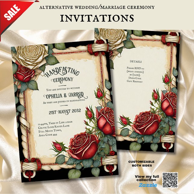 TARTAN ROSES HANDFASTING CEREMONY INVITATIONS (Creator Uploaded)