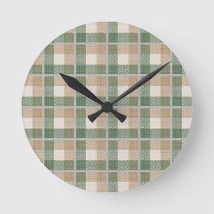 Tartan Round Clock