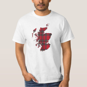 Tartan Scotland Map T-Shirt