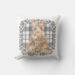 Tartan Scottie Black & White Cushion