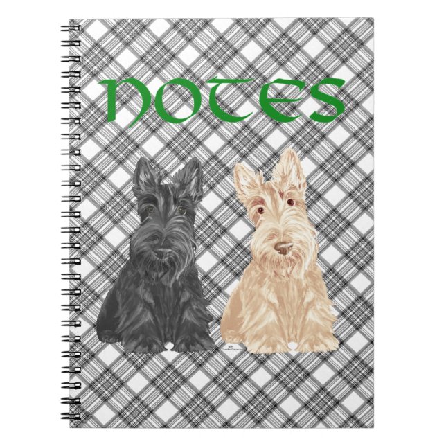 Tartan Scotties Spiral Notebook (Front)