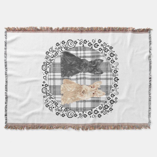 Tartan Scotties Throw Blanket (Front)