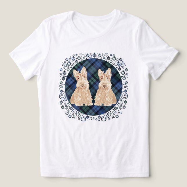 Tartan Scottish Terrier Tri-Blend Shirt (Design Front)