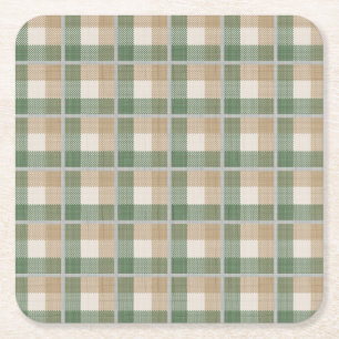 Tartan Square Paper Coaster
