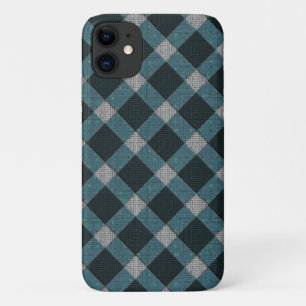 Tartan style in grey cyano and light carved relief Case-Mate iPhone case