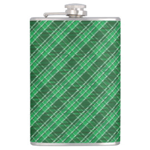 Tartan Swahili Green Plaid Pattern-88675 Hip Flask