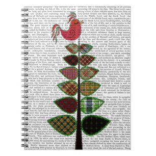 Tartan Tree Illustration Spiral Notebook