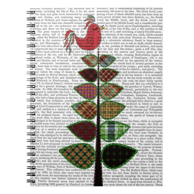 Tartan Tree Illustration Spiral Notebook (Front)