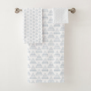 Tartan Triangles Blue Bath Towel Set