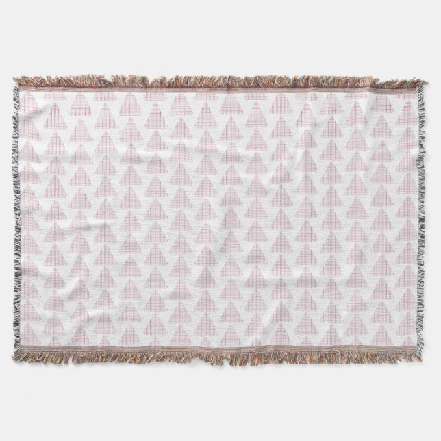 Tartan Triangles Pink  Throw Blanket (Front)